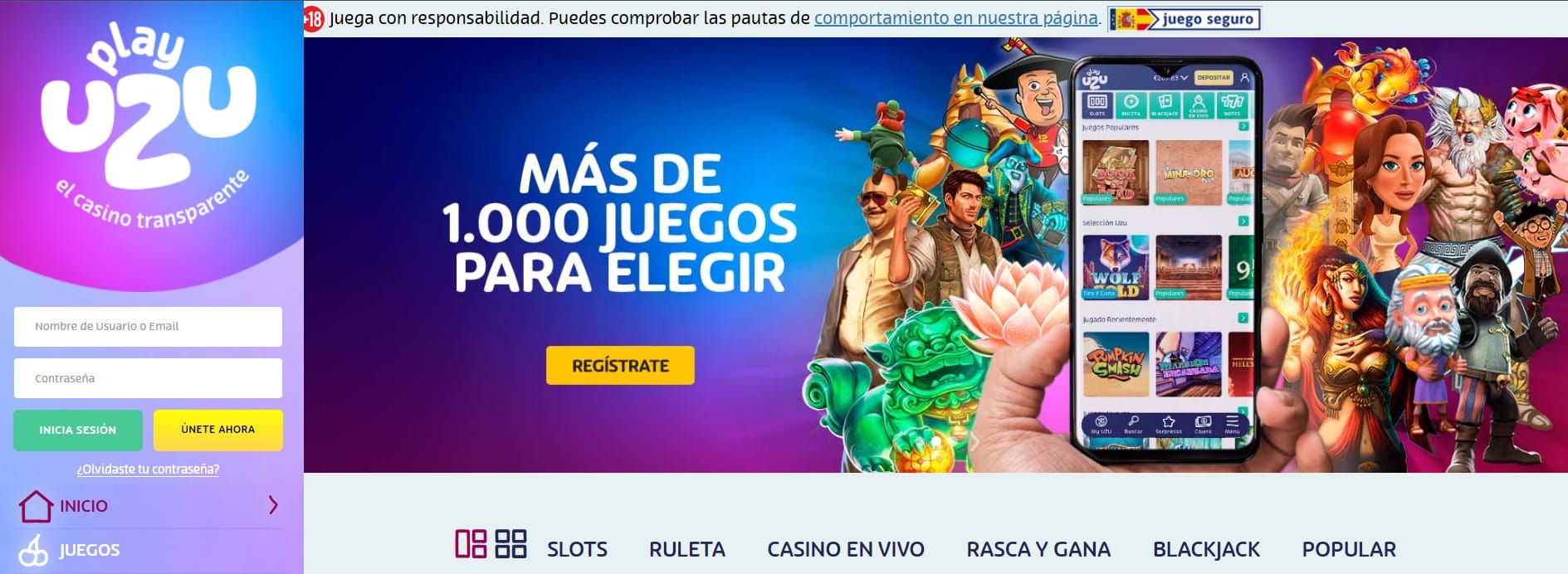 playuzu casino online legal espana